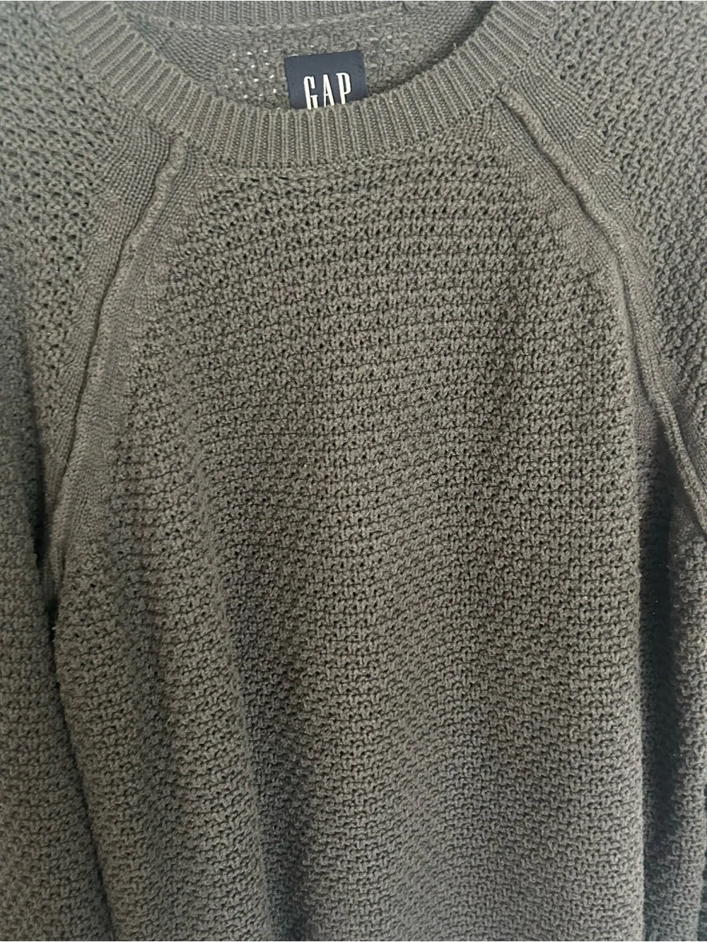 GAP Men's Charcoal Textured Crewneck Sweater